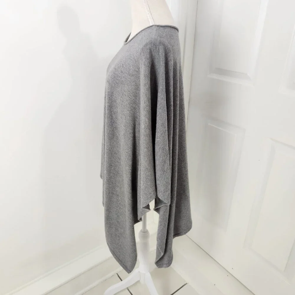 Chico's Light Gray Asymmetric Poncho Sweater